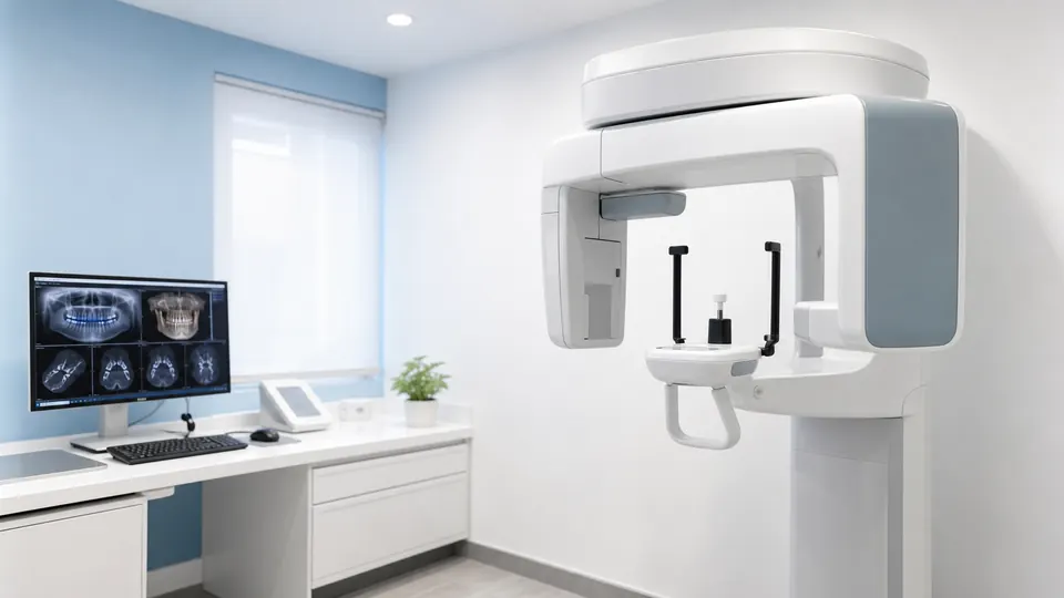 Brandless dental CBCT imaging unit in a clean imaging room