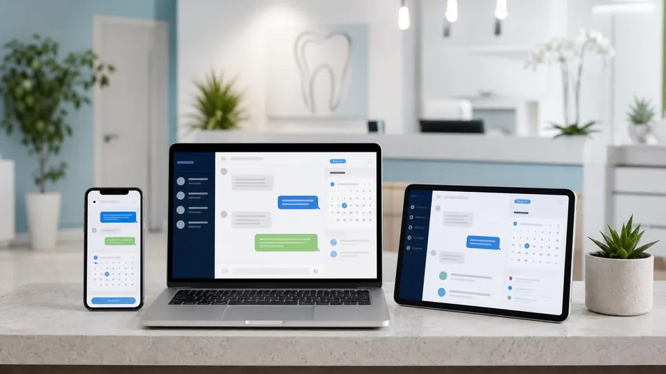 Generic dental patient communication software across laptop tablet and phone